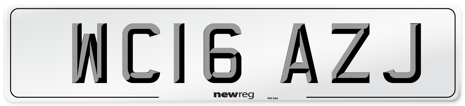 WC16 AZJ Number Plate from New Reg